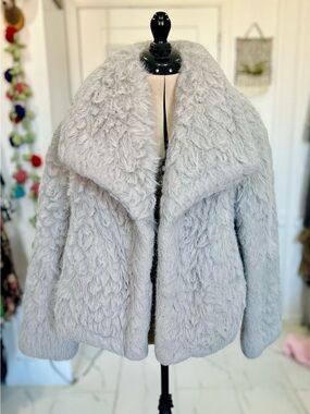 Gray Faux Fur Coat
